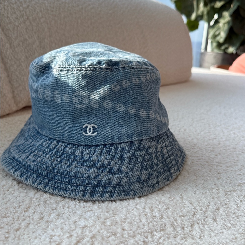 CHANEL Kids Denim Blue Bucket Hat
